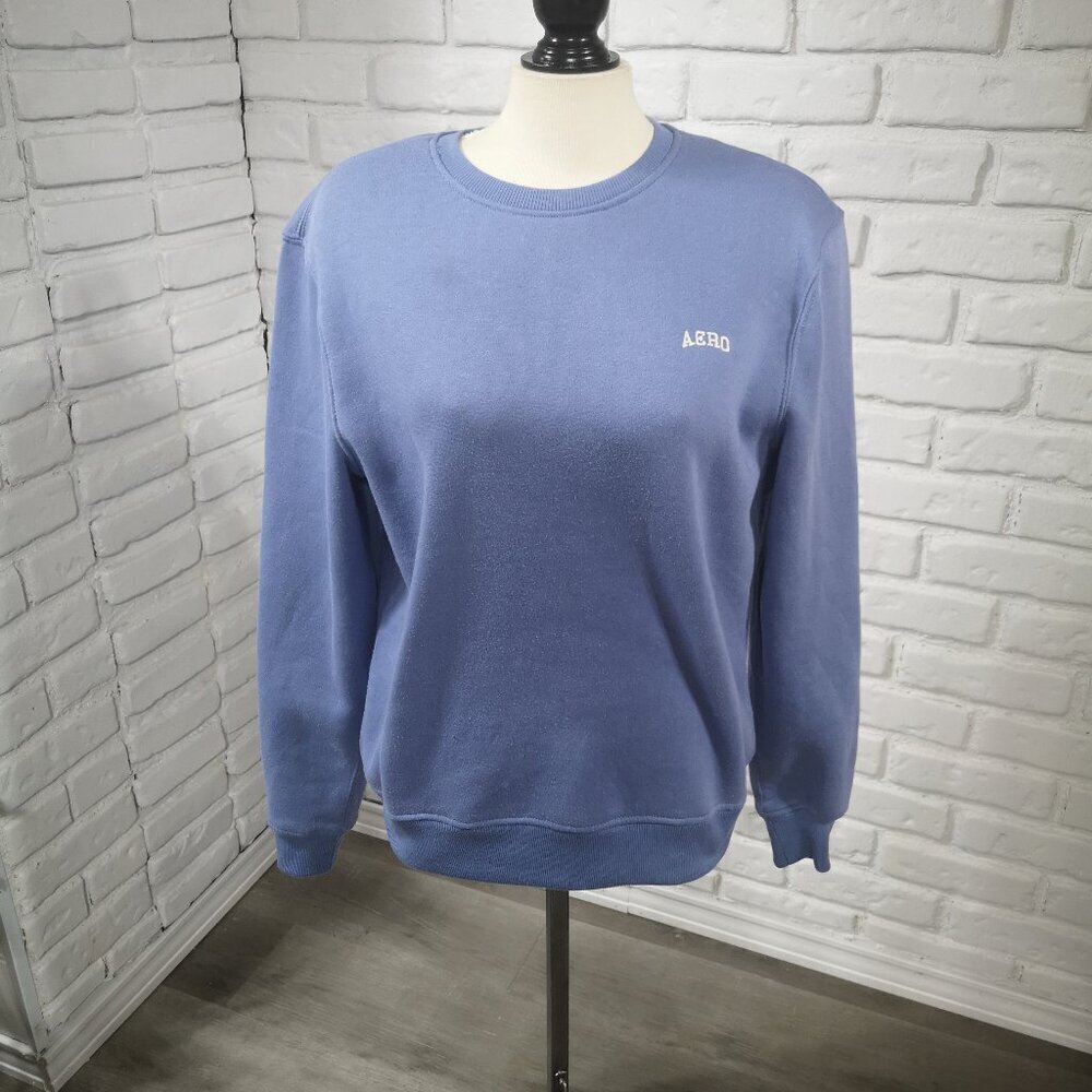 Aeropostale Ladies Size Small Blue Fleece Lined Loose Fit Sweat Shirt